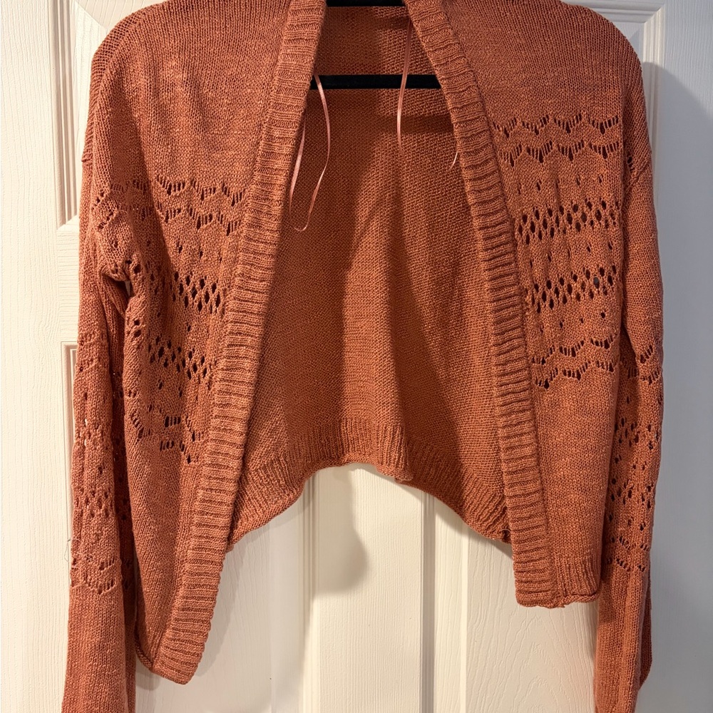 Women's Open-Front Cardigan - Dark Rose